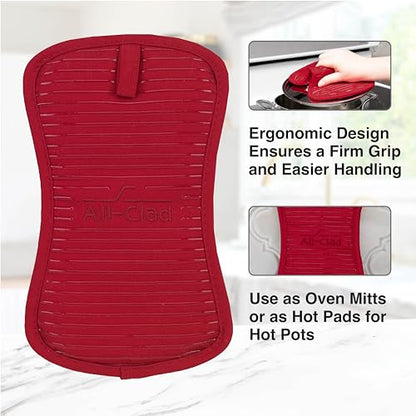 All-Clad Premium Pot Holder & Heating Pad, (1-Pack) Heat Resistant to 500 Degrees, 100% Cotton 10"x6.25" for Kitchen and Barbeque, Chili Red - color: Chili, size: 1 Pack