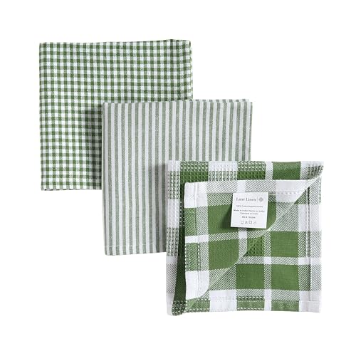 LANE LINEN Dishcloths - 6 Pack Cotton Dish Drying Towels, Soft, Durable, Absorbent Multi-Purpose Dish Cloths, 12"x12" - Olive - color: 02: Olive, size: 12"x12" - 6 Pack