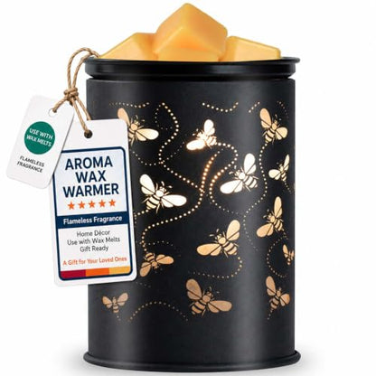 Metal Wax Melt Warmer Electric Candle Fragrance Burner | Oil Burner 2 in 1，Gifts for Women，Mother's Day，for Home Office Bedroom，Bee Decorations - style: bee