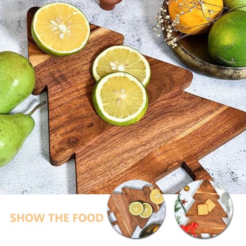 Alipis Christmas Tree Cutting Board Wooden Kitchen Decor for Food Prep Serving Versatile Christmas Tree Shaped Board for Bread Cake Appetizers for Home Holiday Gatherings