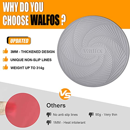 Walfos Silicone Microwave Mats, Heat Resistant Multi-Purpose Microwave Trivet Mat, Non-Slip Hot Pads, BPA Free Silicone Mats for Microwave, Oven, Hot Pan, Pot (Grey) - style: 10+12in, 2 Grey Microwave Mat