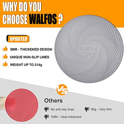 Walfos Silicone Microwave Mats, Heat Resistant Multi-Purpose Microwave Trivet Mat, Non-Slip Hot Pads, BPA Free Silicone Mats for Microwave, Oven, Hot Pan, Pot (Grey) - style: 10+12in, 2 Grey Microwave Mat