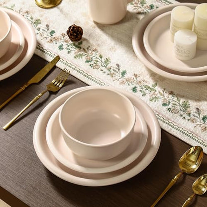 GZG 6-Inch Ceramic Cereal Bowls Set of 4, Cream Mist | Rustic Matte Glazed Stoneware, For Cereal, Soup, Salad & Snacks, 30 oz Capacity, Microwave & Dishwasher Safe - color: Cream Mist, size: 4 pcs Bowl Set