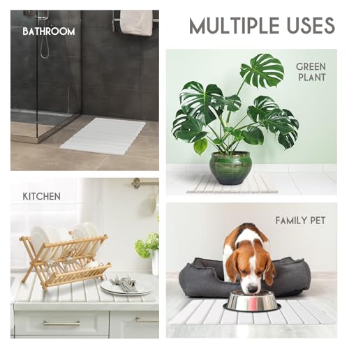 BoxedHome Foldable Stone Bath Mat,Super Absorbent Diatomaceous Earth Mat,24”x 16” Non-Slip Quick Drying,Luxury Dry Pad for Bathroom, Nature - color: Nature