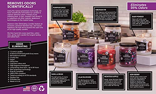 Siberian Fir Odor Eliminating Highly Fragranced Candle - Eliminates 95% of Pet, Smoke, Food, and Other Smells Quickly - Up to 80 Hour Burn time - 12 Ounce Premium Soy Blend - color: Siberian Fir