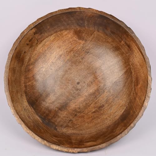 Fruit Bowl Wooden Fruit Bowl for Kitchen Counter for Home Decor or Decorative Fruit Bowl for Table (12" X 12'" X 4.75")