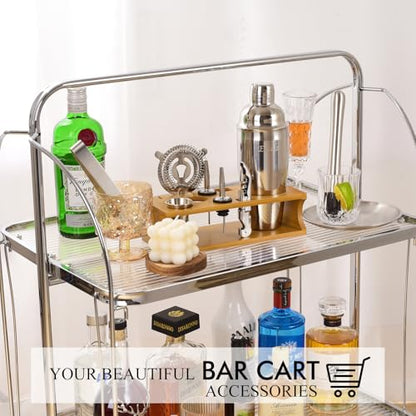 Bartender Kit Cocktail Shaker Set with Stand Bar Tool Bar Set for Drink Mixing Home Bartending Kit 11-Piece Bar Cart Accessories: Martini Shaker, Mixer Spoon, Jigger, Muddler, Strainer & Recipes Gifts - color: Burlywood Silver - 11pcs