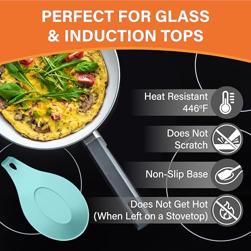 Black Silicone Spoon Rest for Stove Top, Set of 2, XL 9.2”, DISHWASHER SAFE | NON-STICK Surface for Quick Cleanup, Non-Slip, Safe for Glass & Induction Cooktops, Raised Edges Catch Drips, Heat Resistant - color: Black - 2 Pcs