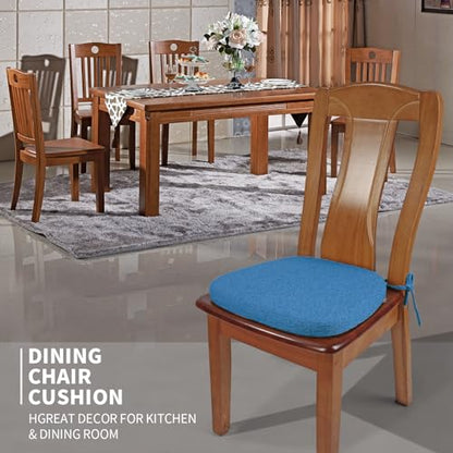 SINOSSO 1 Pack Memory Foam Chair Cushions for Dining Chair, Friendly Woven Fabric 16" U-Shape Comfortable Kitchen Chair Pad, Removable Slip Resistant Seat Cushion (1 Piece, Blue) - color: Blue