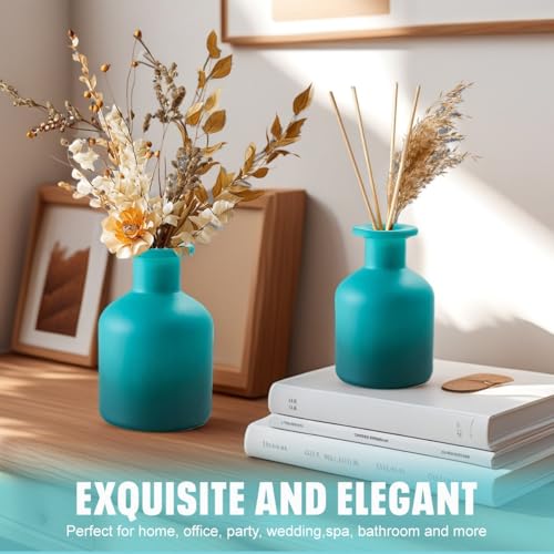 QUUPY 1PCS 150ml/5oz Glass Diffuser Bottle Jars Pot Exquisite Essential Oils Container for DIY Essential Oil Diffuser Gift - color: Blue Gradient