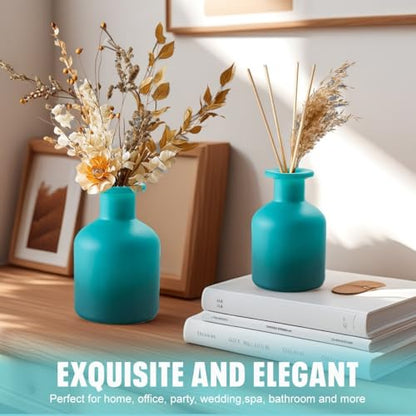 QUUPY 1PCS 150ml/5oz Glass Diffuser Bottle Jars Pot Exquisite Essential Oils Container for DIY Essential Oil Diffuser Gift - color: Blue Gradient