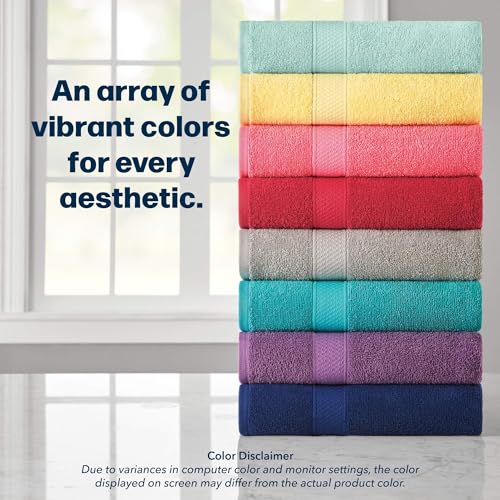 24-Piece Set of Towels, Lightweight 380 GSM Cotton Towels, Quick Drying, Absorbent Hand Towels, Fingertip Towels, Bath Towels, & Washcloths, Grape - color: Grape