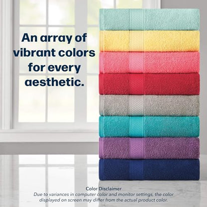 24-Piece Set of Towels, Lightweight 380 GSM Cotton Towels, Quick Drying, Absorbent Hand Towels, Fingertip Towels, Bath Towels, & Washcloths, Grape - color: Grape