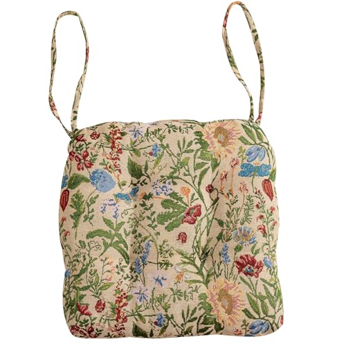 vctops Farmhouse Floral Print Chair Cushions with Ties U-Shaped Soft Comfortable Chair Pads Non Slip Seat Cushions for Indoor Dining Room and Kitchen Chairs (Flower H,16"x16") - color: Flower H, size: 16x16 Inch