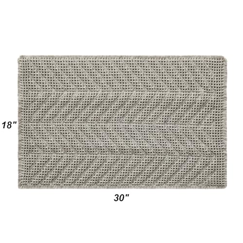 BULULOM Bath Rugs,Upgraded Waffle Bath Mat,Super Absorbent Boho Bath Rug Non Slip Bath Rugs,Machine Washable Rugs, Rubber Backed Shower Matt, Ultra Soft,Gray,18" x 30" - color: Aa-grey, size: 18"x30"