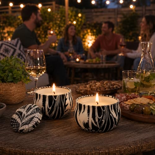Citronella Candles Outdoor, 12 Pack Soy Wax Candle Set | 300-Hour Total Burn, Backyard Garden Patio Use, Camping Companion, Fresh Citronella Scent, Outdoor Ambience, Summer Evening - color: Citronella Candle - 12 Pack