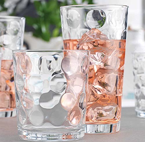 Home Essentials & Beyond Glassware Drinking Glasses Set Of 8 4 Highball (17 oz.) Kitchen Glasses | 4 (13 oz.) Rocks Glass Cups for Water, Juice and Cocktails. - size: 8 Piece Set (4 x 17 oz Highball, 4 x 13 oz Rocks)
