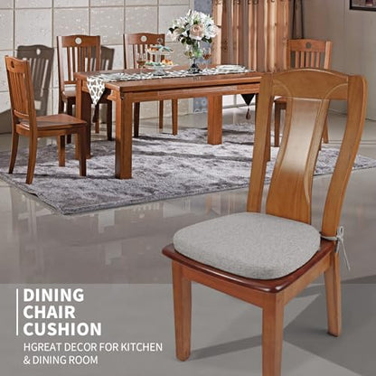 SINOSSO 1 Pack Memory Foam Chair Cushions for Dining Chair, Friendly Woven Fabric 16" U-Shape Comfortable Kitchen Chair Pad, Removable Slip Resistant Seat Cushion (1 Piece, Light Grey) - color: Light Grey