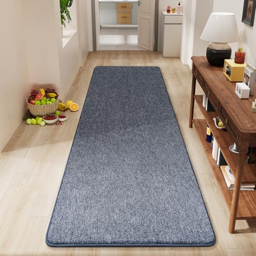 2x6 Hallway Runner Rug，Soft Memory Foam Runner Rugs for Bedroom | Washable Runner Rug for Hallways, Kitchen, Entryway, Living Room, Low Pile Non Slip Fluffy Carpet Home Decor, Blue and White - color: Blue and White, size: 2' x 6' (Runner)
