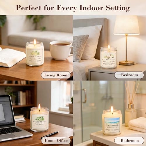 6 Pack Scented Candles Gift Set, 42oz Soy Candles, Jar Candles for Home | Up to 300 Hour Burn, Aromatherapy Candle Set, Natural Candles for Relaxation Bath, Housewarming Birthday Gifts for Women Mom - color: Scented Candles-6 Pack