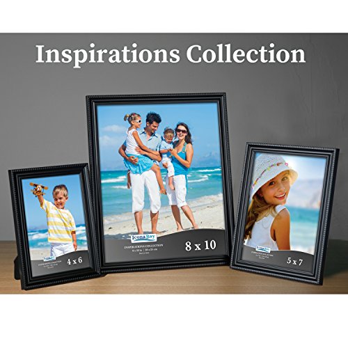 10pc Table Top Picture Frame Set (No Wall Hook) Two - 8x10, Four - 5x7, Four - 4x6, Black - color: Black, size: Two 8x10, Four 5x7, Four 4x6
