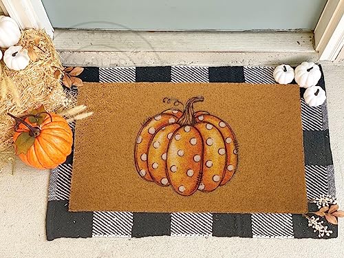 FGSS Fall-Pumpkin Thanksgiving Welcome-Door-Mats Holiday-Doormats - color: Pumpkin