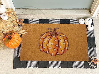 FGSS Fall-Pumpkin Thanksgiving Welcome-Door-Mats Holiday-Doormats - color: Pumpkin