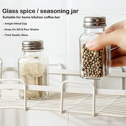 1st Choice Salt and Pepper Shakers with Stainless Tops Set of 2 (Square Shakers) - style: Square Shakers