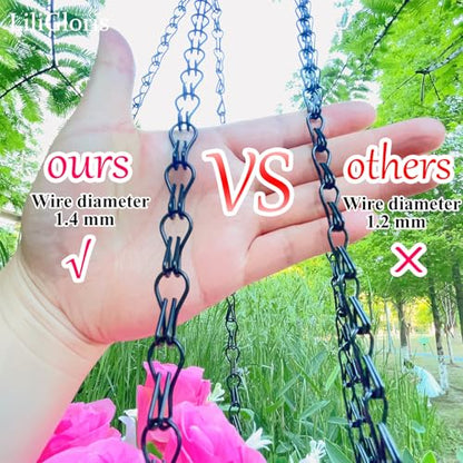 5 Pack 22 Inch Adjustable Hanging Plant Chains with Clips Hooks Black Metal Replacement Chains for Flower Pots Bird Feeders Baskets Lanterns Wind Chimes Indoor Outdoor Use - size: 22in
