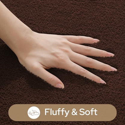HOMEIDEAS Upgraded Bathroom Rugs Set 3 Piece, Ultra Soft Memory Foam Bath Mats, Super Absorbent Non Slip Washable U-Shaped Toilet Bath Rug (Brown, 17"x24"+20"x32"+U-Shaped 20"x24") - color: Brown