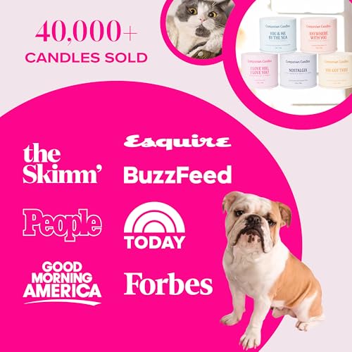 Companion Candles I Love You, I Love You! Pet-Friendly Scented Candle – Sandalwood & Amber Fragrance - Coconut Soy Wax Candle with Wooden Wick, Approx. 50-Hour Burn Time, Made in USA, 11.8 oz - color: I Love You, I Love You