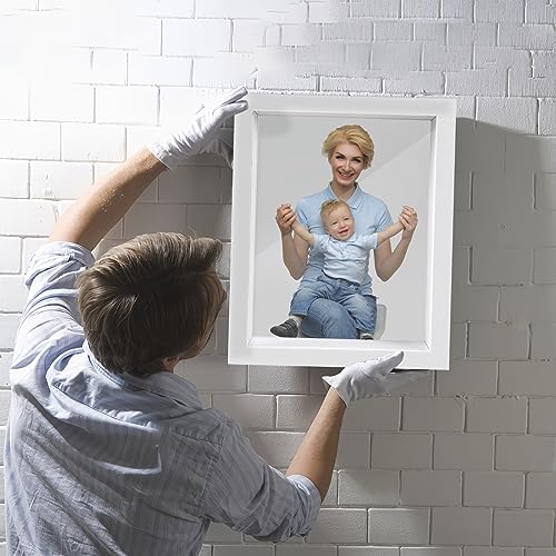 Shadow Box Frame 8x10 - 3 Pack Wood Deep Shadowbox with Glass Shadow Boxes Display Cases Suitable for Photos, Dried Flowers, Handicrafts Picture Frames for Wall (White) - size: 8x10-3pcs-white