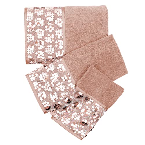 Zahari Home Sinatra 3 Piece Bathroom Towel Set Bath Towel Hand Towel Wash Cloth Absorbent, Blush - color: Blush