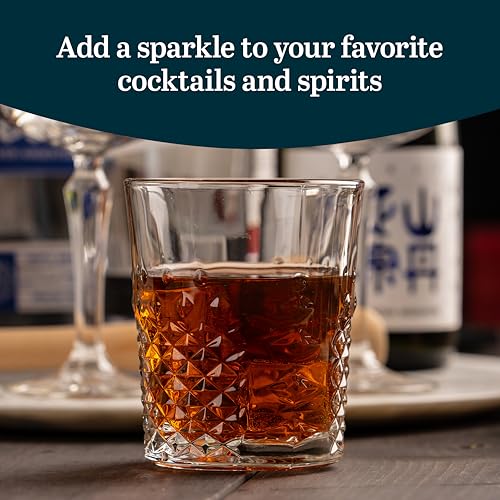 Libbey Carats Double Old Fashioned Glasses, 12 Oz Faceted Whiskey Drinking Glasses, Dishwasher Safe Rocks Glass Set for Spirits, Cocktails - color: Carats Rocks