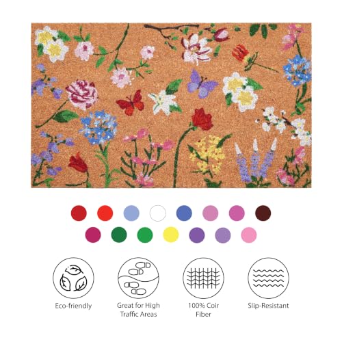 Calloway Mills Butterfly Garden Doormat (17 x 29) - color: Butterfly Garden, size: 1'5" x 2'5" (Rectangular)