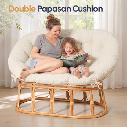 Papasan Chair Cushion Beige - color: Beige, size: 65x48 Inch