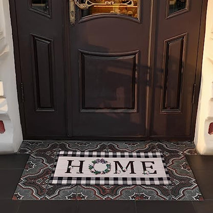 Timgle 12 Pcs Seasonal Door Mat Inserts Interchangeable, 22x10 Inch | Holiday Themes for Halloween Christmas Easter, Replaceable Cards for Doormat Frames, Festive Front Entrance Decoration