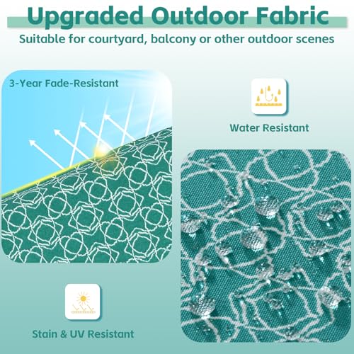 COZYVIDA Outdoor Chair Cushions Set of 4, 20"x20" Square Seat Pads with Tie Straps and YKK Zippers, 35D High-Density Foam, Water-Resistant Fabric,UV-Resistant 1000+ Hrs - color: Print 018