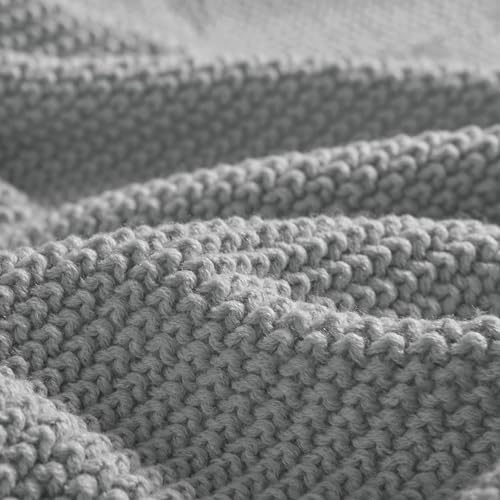 INK+IVY Bree Knit All Season Throw Blanket for Sofa, 50 x 60, Grey | Ultra Soft, Acrylic, Lightweight, OEKO-TEX Certified - color: Grey, size: Throw (50 in x 60 in)