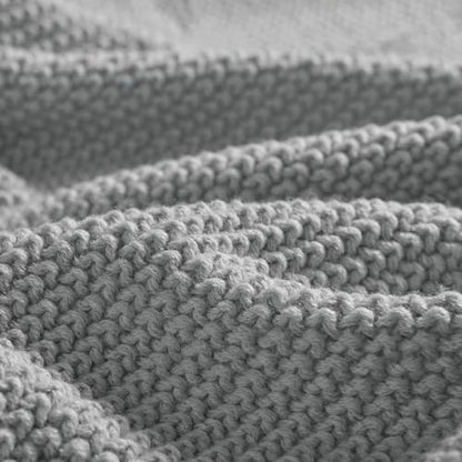 INK+IVY Bree Knit All Season Throw Blanket for Sofa, 50 x 60, Grey | Ultra Soft, Acrylic, Lightweight, OEKO-TEX Certified - color: Grey, size: Throw (50 in x 60 in)