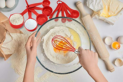 P&P CHEF Kitchen Utensils Silicone Cooking Utensil Set, 28Pcs Baking Utensils Spatulas with Holder, Heat-resistant & Non Toxic, Non-stick & Dishwasher Safe, Red - color: Red
