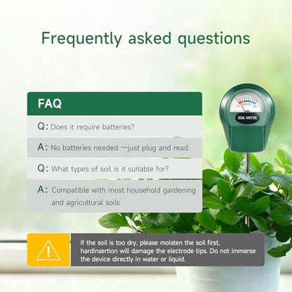 Soil Moisture Meter for Plants, Hygrometer Sensor Water Monitor, Plant Moisture Tester for Indoor Outdoor Garden, Potted Plants, Farm, Lawn, No Battery (Style 1) - size: Style 1