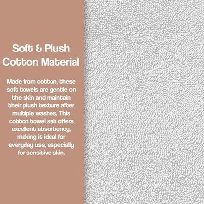 Zahari Home 3 Piece Laced Towel Set - Stylish Soft Plush Cotton Towels with Hand Towel & Washcloth - Highly Absorbent Towels for Bathroom, Gym, Hotel & Spa (Crochet White) - color: Crochet-white