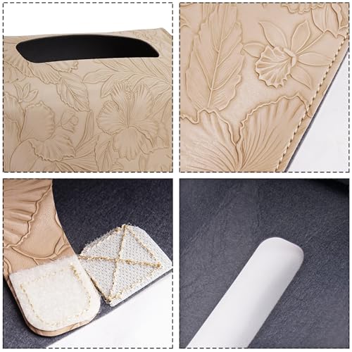 Leather Cover for Disposable Paper Hand Towel Box, Compatible with Kleenex Paper Hand Towel(1-Carved Beige) - color: 1-carved Beige