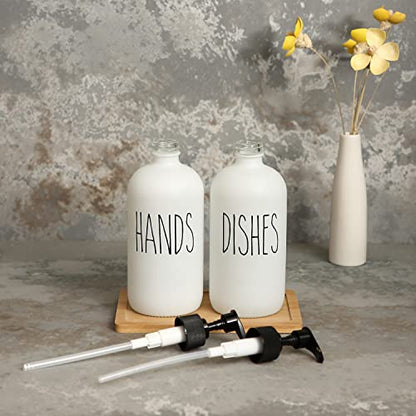MOMEEMO Soap Dispenser Set 2 Pack, Contains Dish and Hand Soap Dispenser. (White) | Contains Dish and Hand Soap Dispenser - color: Hd White