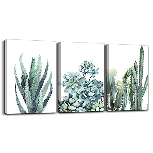 Canvas Wall Art For Living Room Bathroom Wall Decor For Bedroom Kitchen Artwork Canvas Prints Green Plant Flowers Painting 12" X 16" 3 Pieces Modern Framed Office Home Decorations Family Picture - color: Green Plants, size: 12x16inches*3pcs