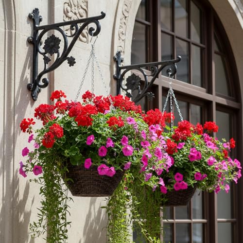3Pcs 16 Inch Hanging Basket Chain with Hooks, Sliver Metal Flower Plant Pot Replacement Chains Hanger for Baskets Bird Feeders Planters Wind Chime Billboards