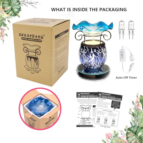 Electric Scented Wax Warmer with Auto Off Timer - Candle Wax Melt Warmer Fragrance Wax Burner (Lightning-Blue) - color: Lightning-blue