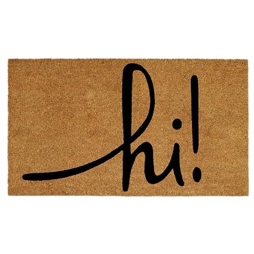 Croft&Cane Hi Coir Doormat - 17x30 Inches Durable Non-Slip Door Mat | Natural Coco Coir Doormat - Low Profile Vinyl Backed Dirt Trapping Front Door Mat- Heavy-Duty Indoor Outdoor Mat Entryway Rug - color: Hi - Natural, size: 1'5" x 2'6" (Rectangular)
