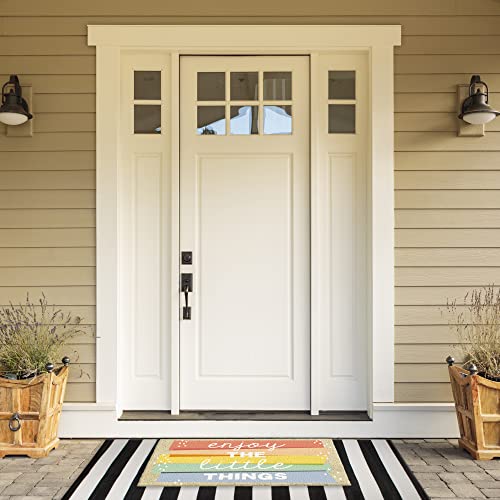 DII Natural Coir Doormat Outdoor Welcome Mat, 17x29, Enjoy The Little Things - color: Enjoy the Little Things
